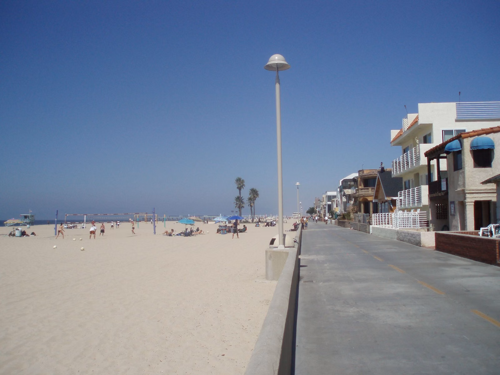 The Strand beach path at Hermosa Beach, farther south on the same Marvin Braude Bike Trail